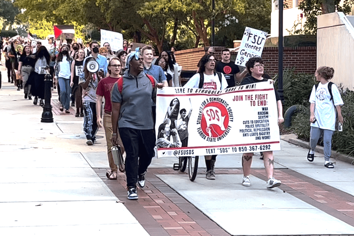 Student activists March on Florida State University’s campus in Tallahassee, Fla., Oct. 30, 2023. (Photo/Florida’s Voice)