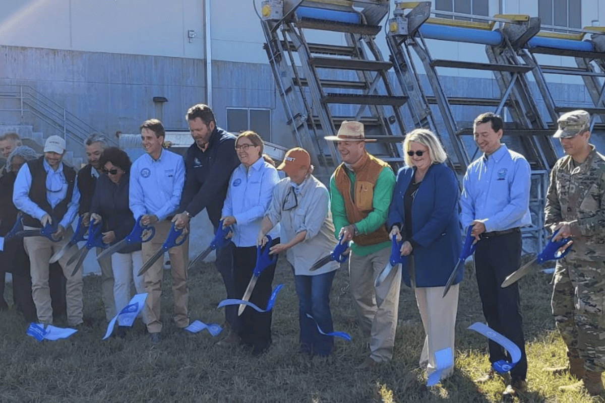 The South Florida Water Management District joined federal, state and local officials to celebrate the completion of a new pump station for the Caloosahatchee (C-43) Reservoir Project in Hendry County, Fla., Dec. 19, 2023 (Photo/Sen. Kathleen Passidomo, X)