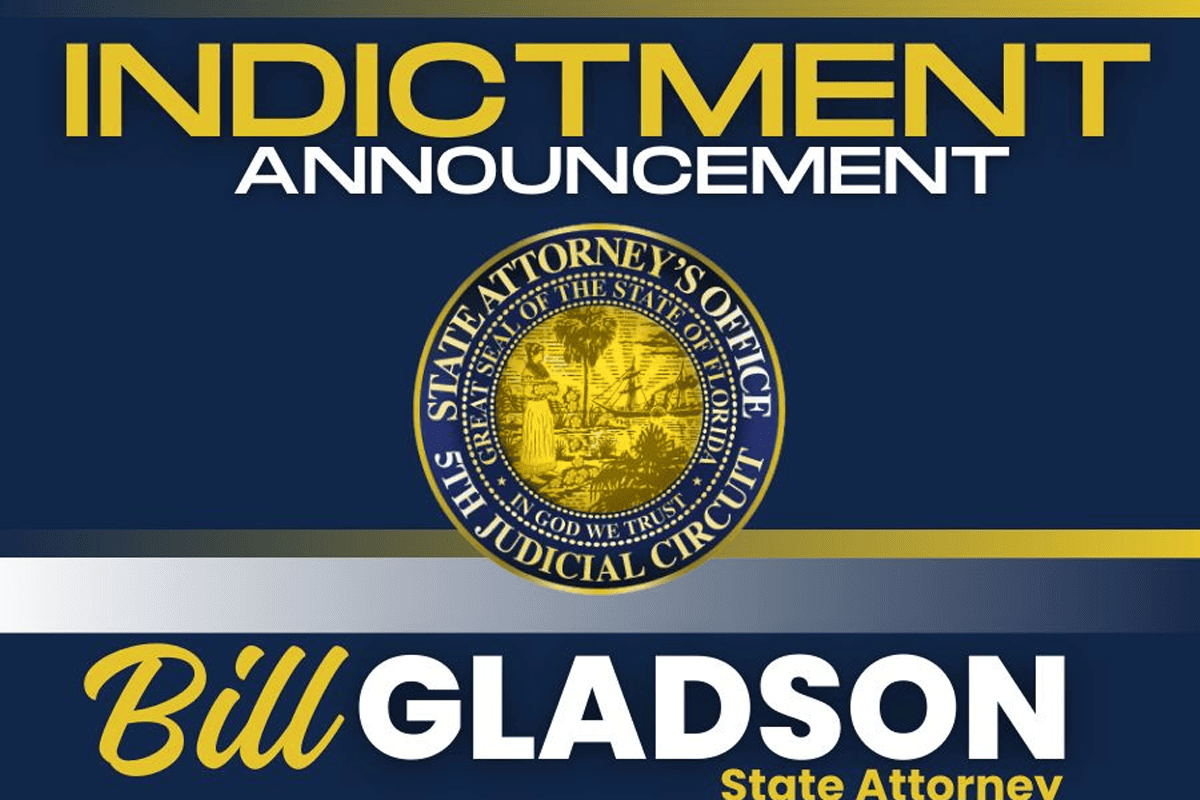 Florida State Attorney Bill Gladson indictment announcement. (Image/Fifth Judicial Circuit State Attorney's Office)