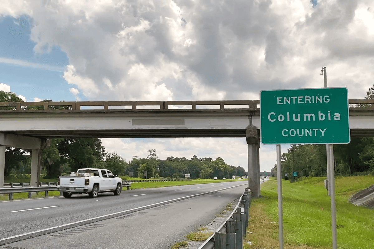 Road in Columbia County, Fla. (Video/Columbia County)