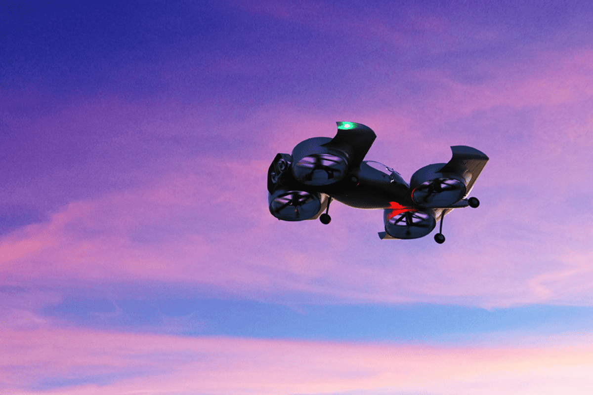 Doroni Aerospace H1 flying with a sunset. (Photo/Doroni Aerospace)