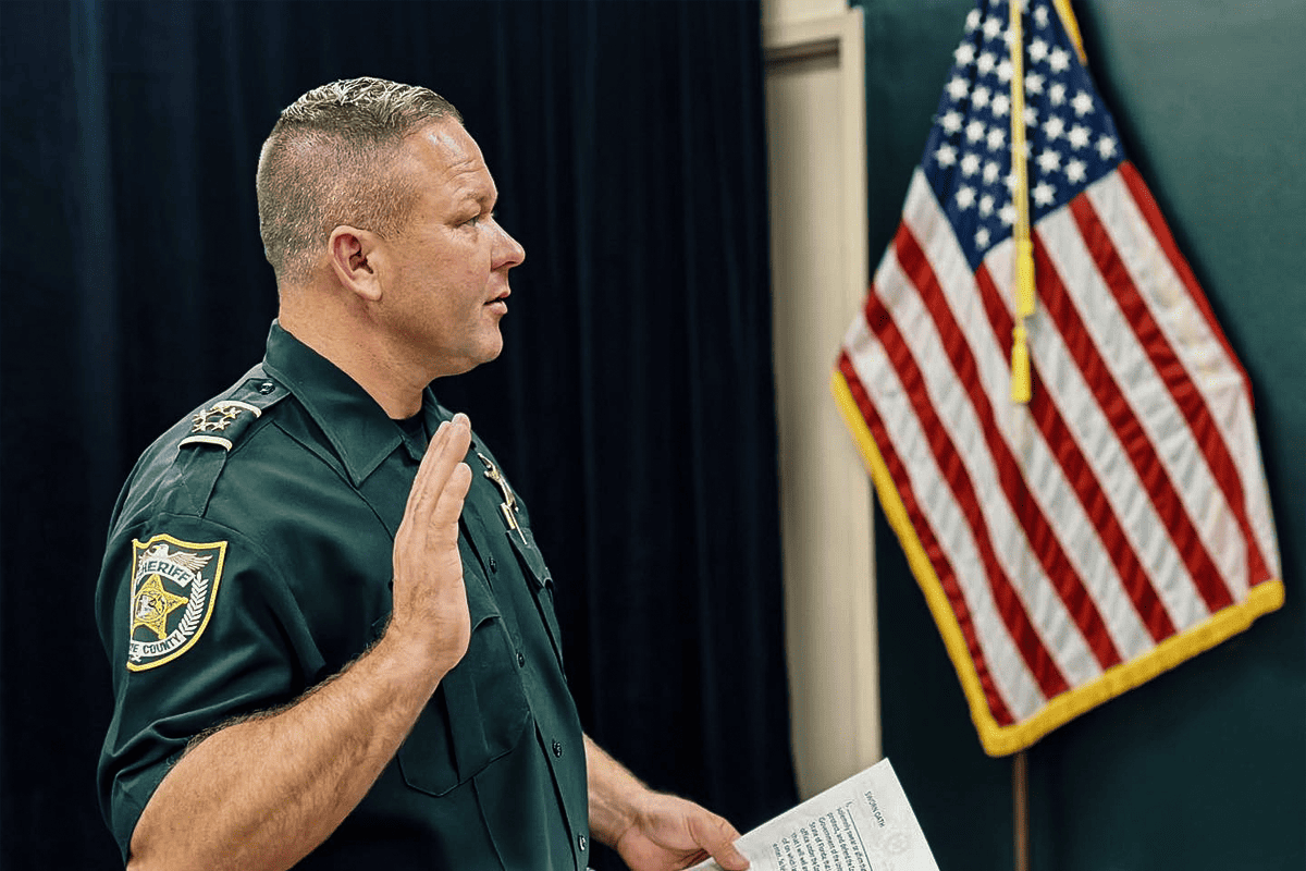 St. Lucie County Sheriff Keith Pearson swears in members to the sheriff's office Patrol Operations Division, Dec. 4, 2023. (Photo/St. Lucie County Sheriff's Office)