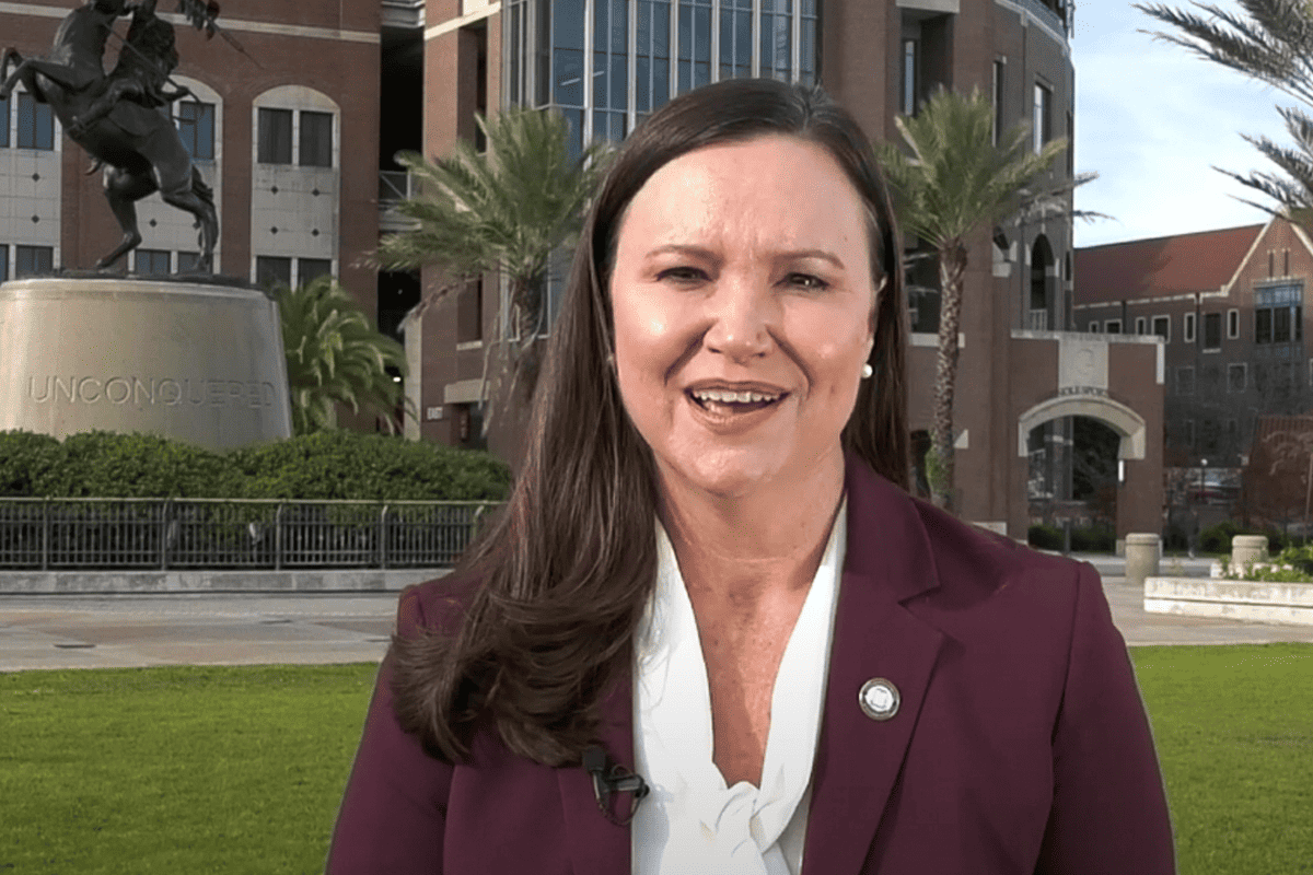 Florida Attorney General Ashley Moody announces investigation into exclusion of FSU from the College Football Playoff, Tallahassee, Fla., Dec. 12, 2023. (Video/Attorney General Ashley Moody)