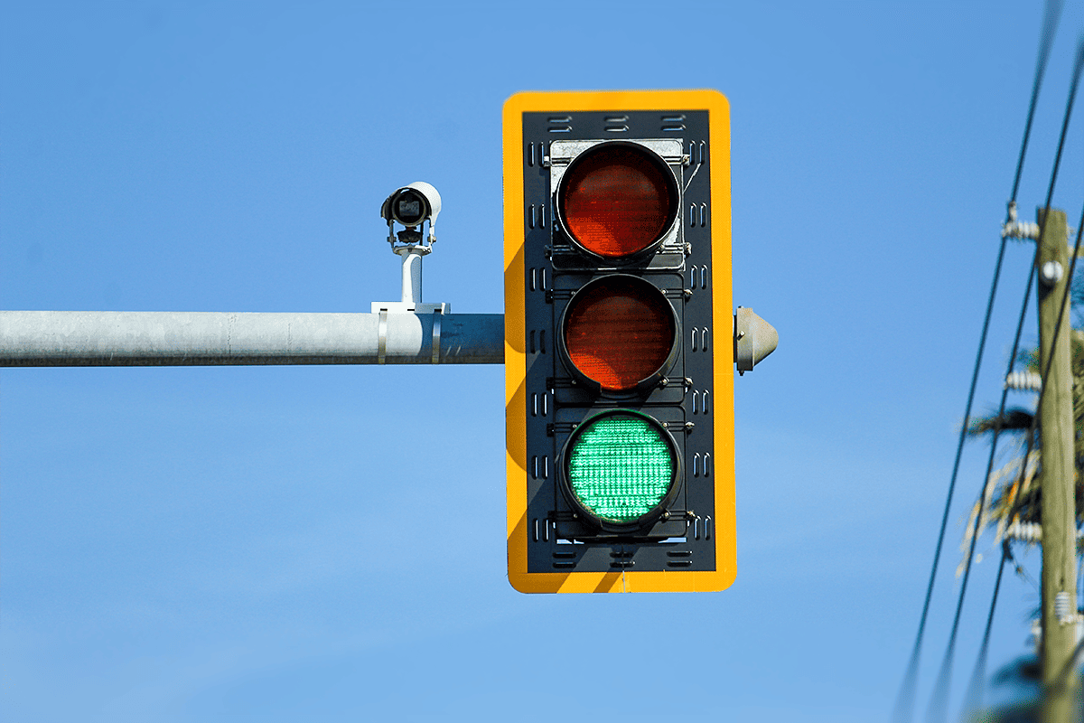 A traffic light with a camera, March 19, 2020. (Photo/Eliobed Suarez, Unsplash)