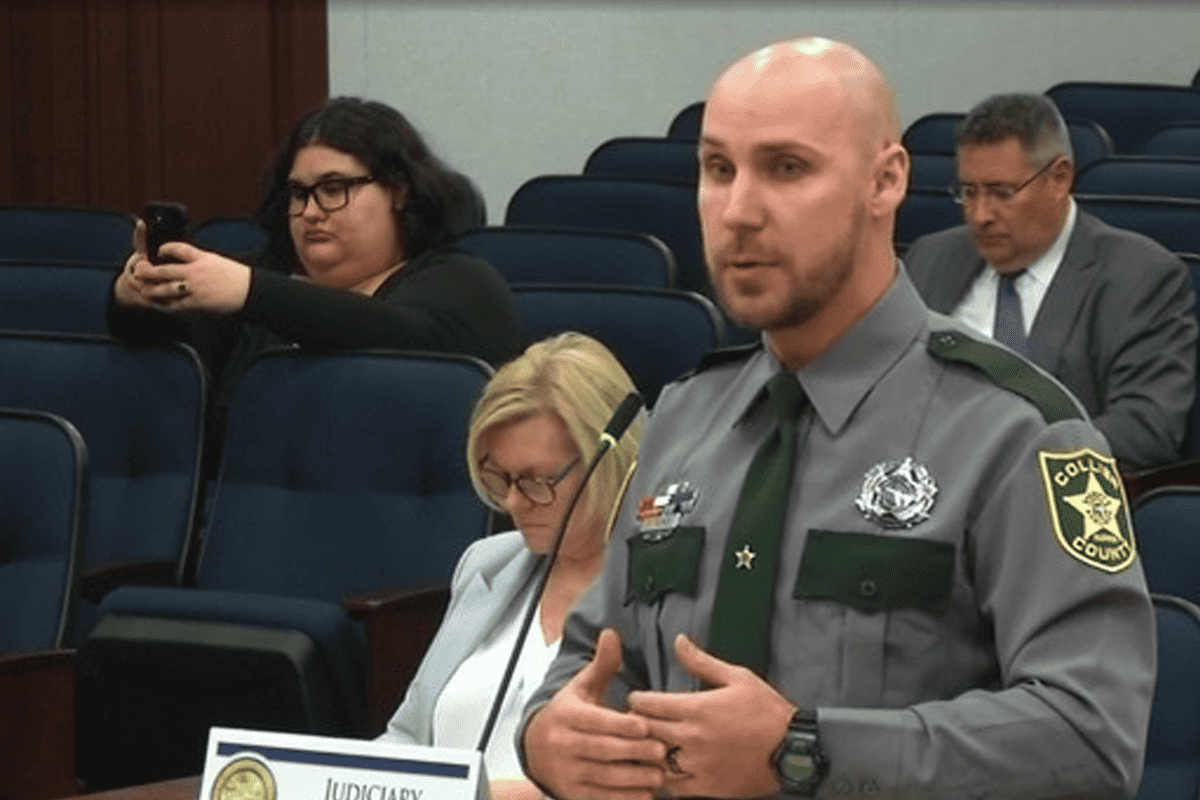 Collier County Officer Cpl. Robert Palmer gives testimony to lawmakers, Tallahassee, Fla., Jan. 30, 2024. (Video/The Florida Channel) 