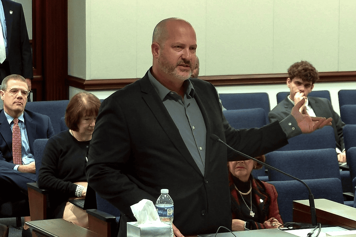 <a href=https://thefloridachannel.org/videos/1-10-24-senate-committee-on-criminal-justice/>Joseph Petito testifies in front of the Florida Senate Committee on Criminal Justice, Tallahassee, Fla., Jan. 10, 2024.</a> (Video/The Florida Channel)