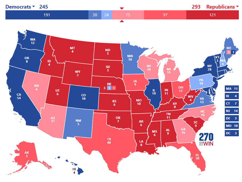 February electoral college forecast: Trump sweeps most swing states ...