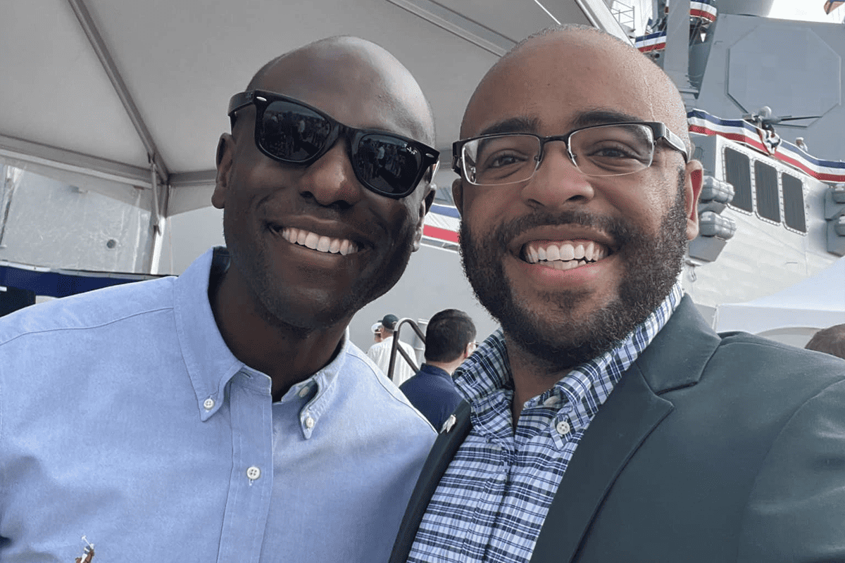 Rico Smith with Rep. Berny Jacques, Port of Tampa, Tampa, Fla., Oct. 7, 2023. (Photo/Smith's campaign)