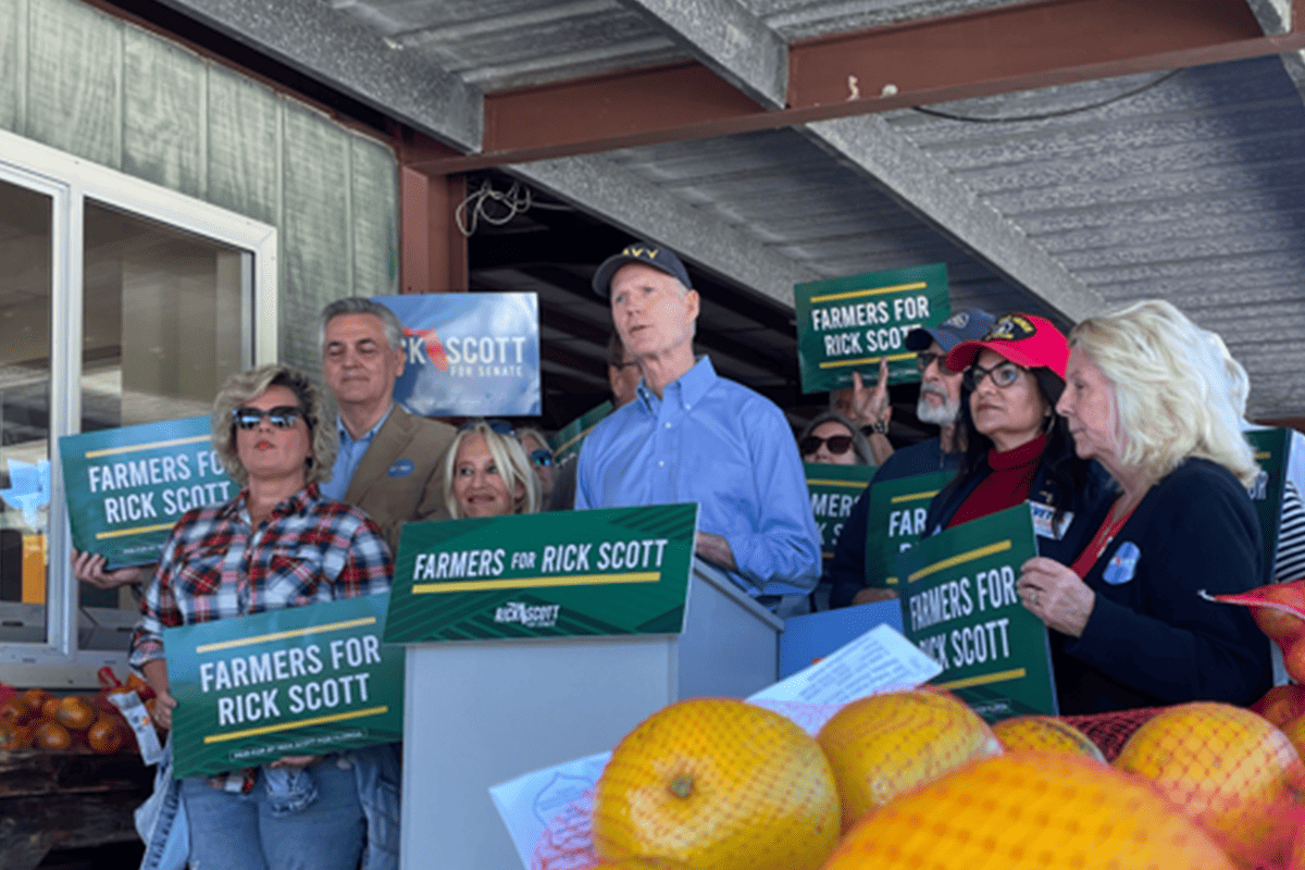 U.S. Sen. Rick Scott, R-Fla., announces "Farmers for Rick Scott Coalition," Naples, Fla., Feb. 22, 2024. (Photo/Scott campaign)