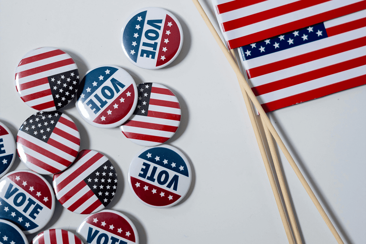 American vote pins, June 6, 2020. (Photo/cottonbro studio, Pexels)