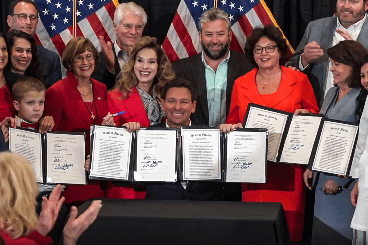 Gov. Ron DeSantis signs "Live Healthy" legislative package, Bonita Springs, Fla., March 21, 2024. (Video/DeSantis' office)
