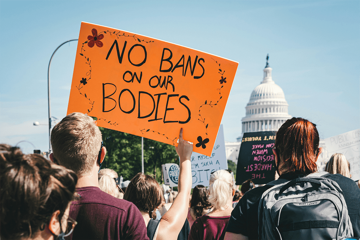 "No Bans On Our Bodies" sign, Washington, D.C. , Oct. 3, 2021. (Photo/Gayatri Malhotra, Unsplash)
