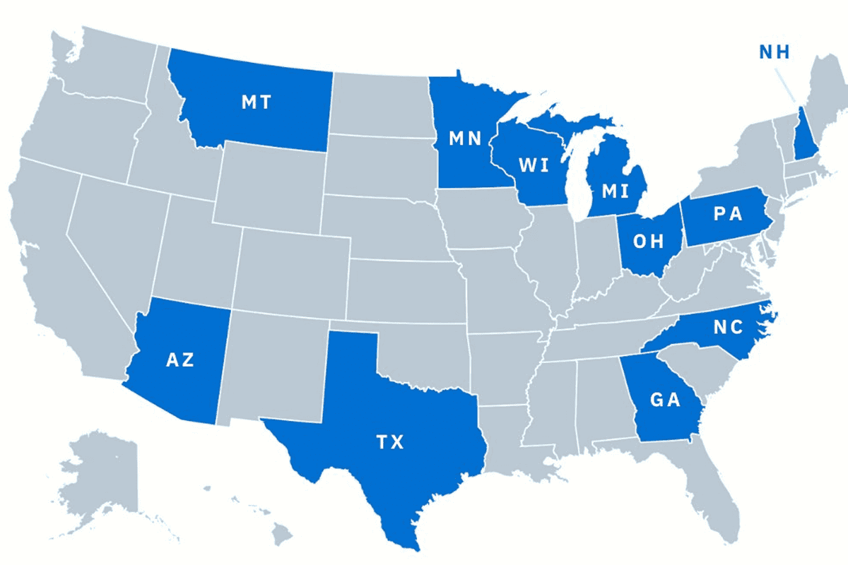 "2024 Electoral Priority States." (Image/National Democratic Redistricting Committee)