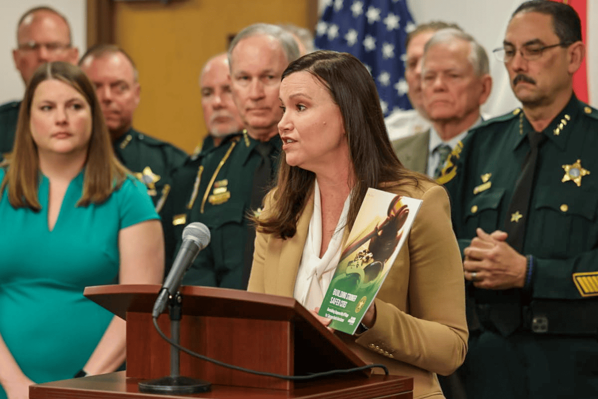 Florida Attorney General Ashley Moody with the Florida Sheriffs Association, published April 3, 2024. (Photo/Florida Sheriffs Association, Facebook)