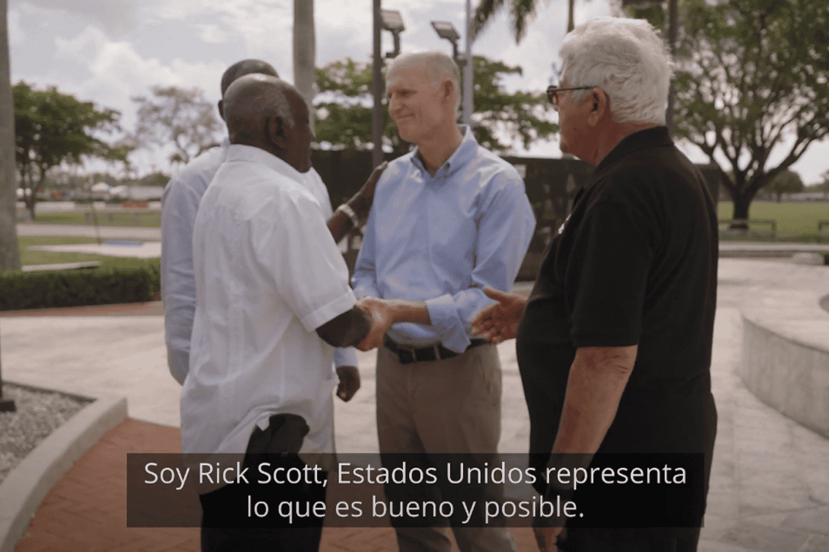 Florida Republican Sen. Rick Scott "Libertad" ad, April 10, 2024. (Video/Team Rick Scott)