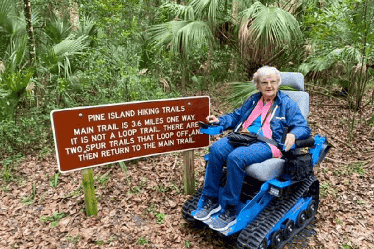 Guest on All-Terrain Tracked Chair at Blue Spring State Park in Volusia County, Fla. (Photo/Blue Spring State Park) 