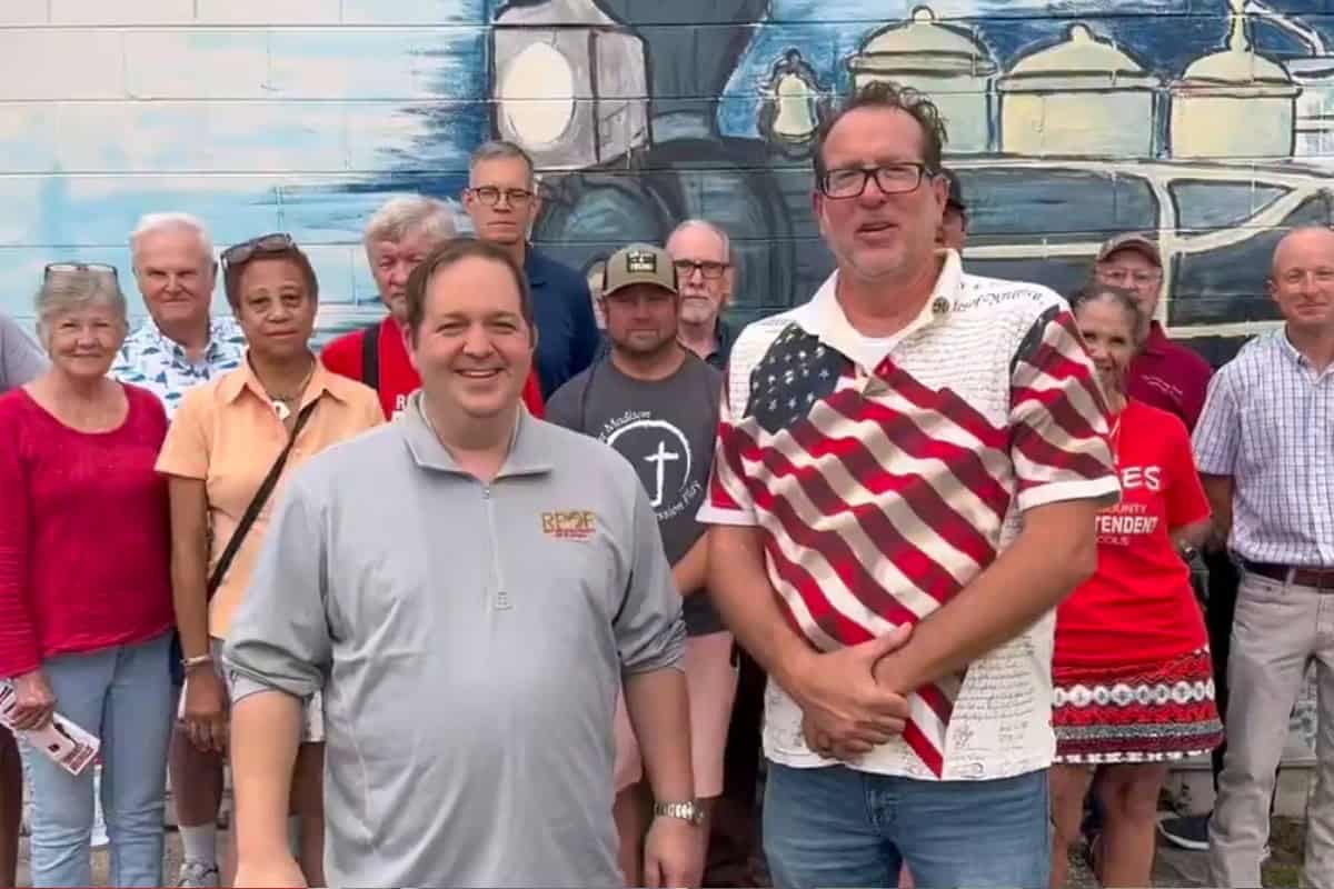 Republican Party of Florida Chairman Evan Power in Madison County, Fla. with door-knockers, April 27, 2024. (Video/Evan Power, X)