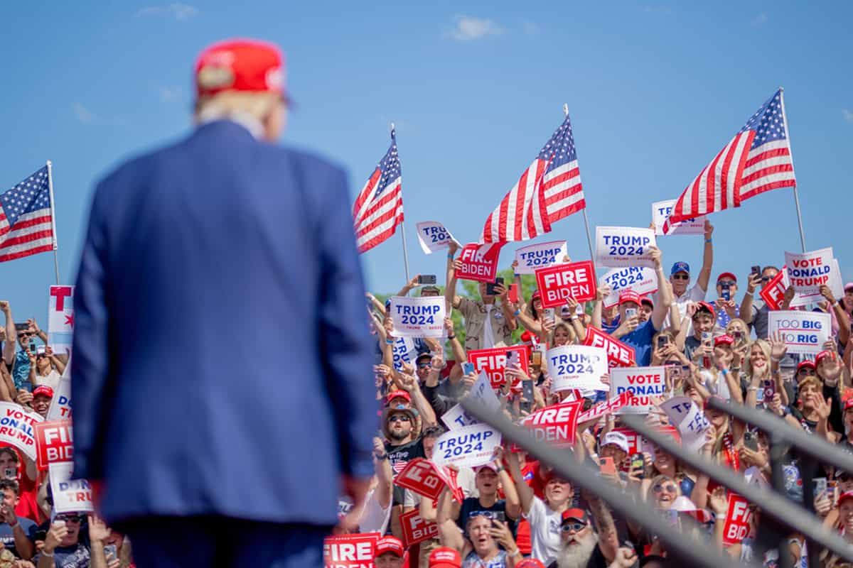 Former President Donald Trump at a rally with supporters. (Photo/Team Trump)