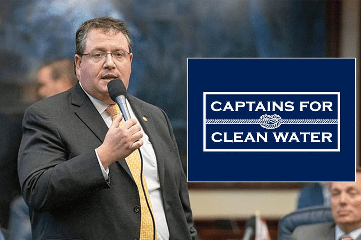 Rep. Randy Fine, and Captains for Clean Water logo. (Photos/Florida House of Representatives; Captains for Clean Water)